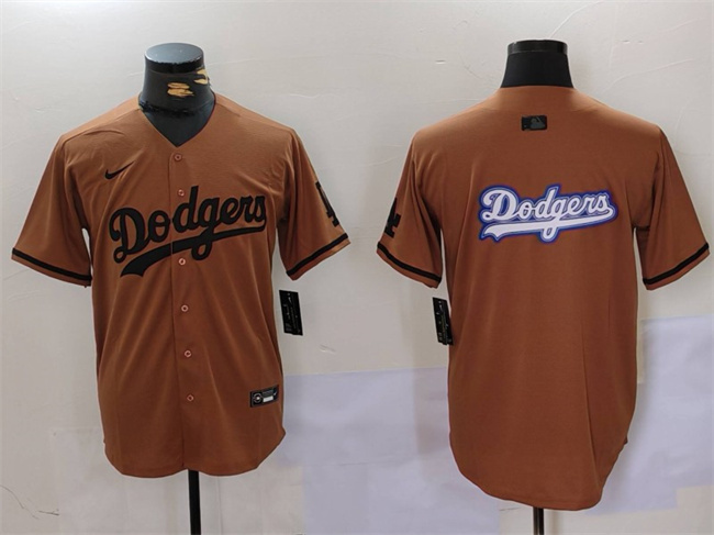 Men's Los Angeles Dodgers Team Big Logo Brown Cool Base With Patch Stitched Baseball Jersey Men's Los Angeles Dodgers Team Big Logo Brown Cool Base With Patch Stitched Baseball Jersey